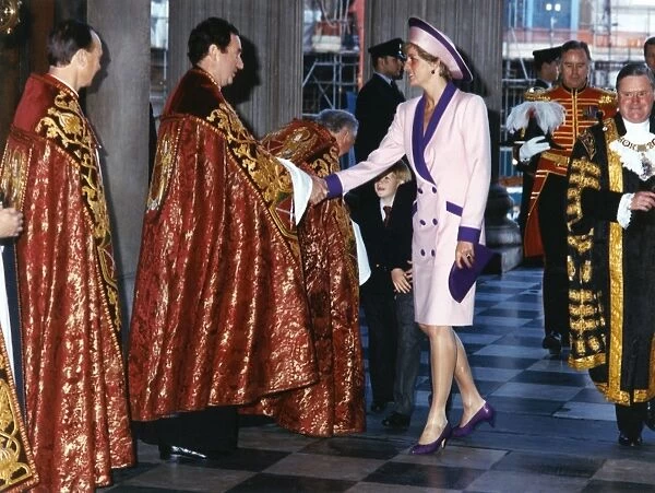Princess Diana, William and Harry meeting clergymen