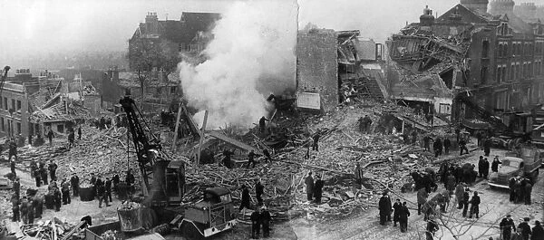Scene in Goodwood Road, New Cross, WW2