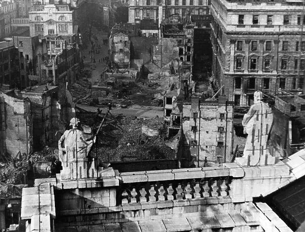 View from St Pauls Cathedral, London, WW2
