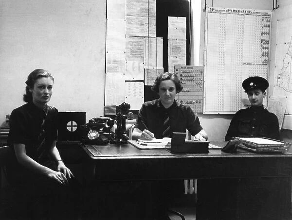 Watchroom at 55V sub-station, London, WW2