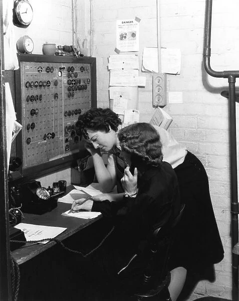 Two women in control room, WW2