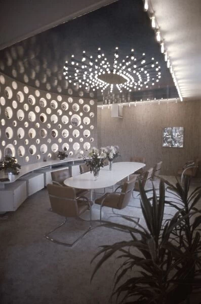 APARTMENT INTERIOR, c1970. Dining room of the Edersheim apartment designed by architect