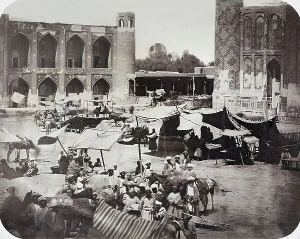 SAMARKAND: BAZaR, c1875. Vendors at a bazaar in Samarkand. Photograph, c1875