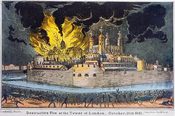 TOWER OF LONDON: FIRE. Destructive Fire at the Tower of London, 30 October 1841