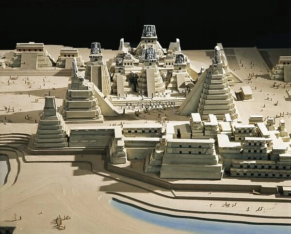 Guatemala, plastic model of Tikal temples