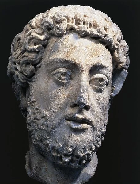 Marble head of Emperor Commodus (177-192 a. d. )
