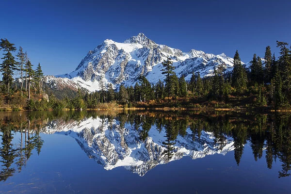Picture Lake and Mount Shuksan in the Northern Cascades, Rockport, Washington, United States