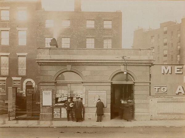 Baker Street Railway Station, east entrance, Marylebone Road, London; photograph taken May 1908 (photo)