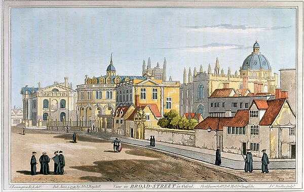 Broad Street, Oxford, engraving, 1793