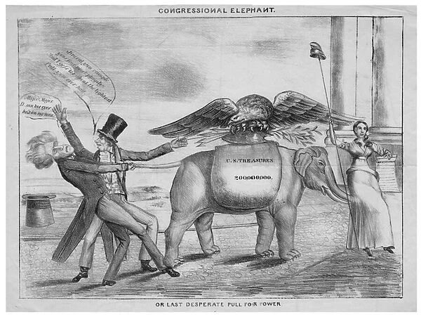 Congressional elephant, or, Last desperate pull for power, c. 1832 (litho)