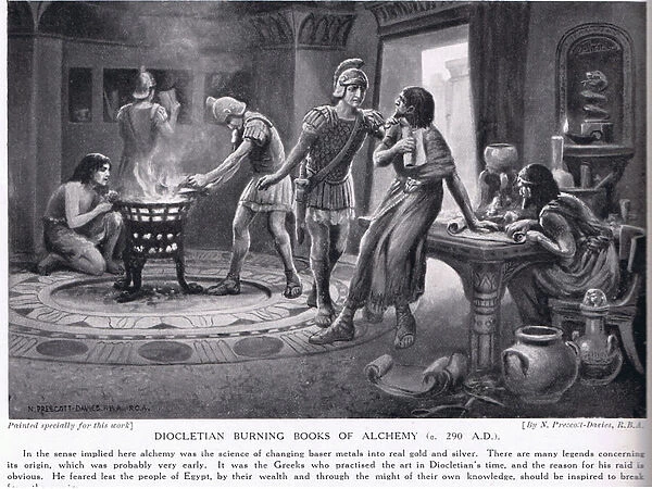 Diocletian burning books of Alchemy 290AD