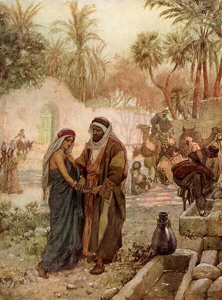 Eliezer and Rebekkah  /  Rebecca at the well - Bible