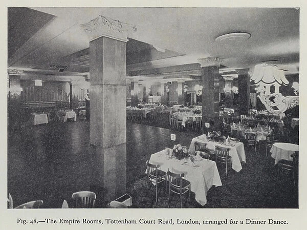 The Empire Rooms, Tottenham Court Road, London, arranged for a Dinner Dance (b  /  w photo)