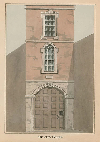 The entrance to the old Trinity House (coloured engraving)