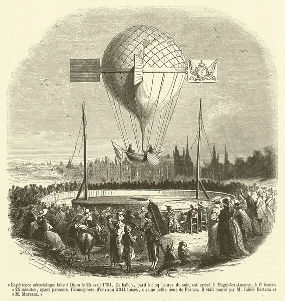 Experience aerostatique faite a Dijon le 25 avril 1784 (engraving)