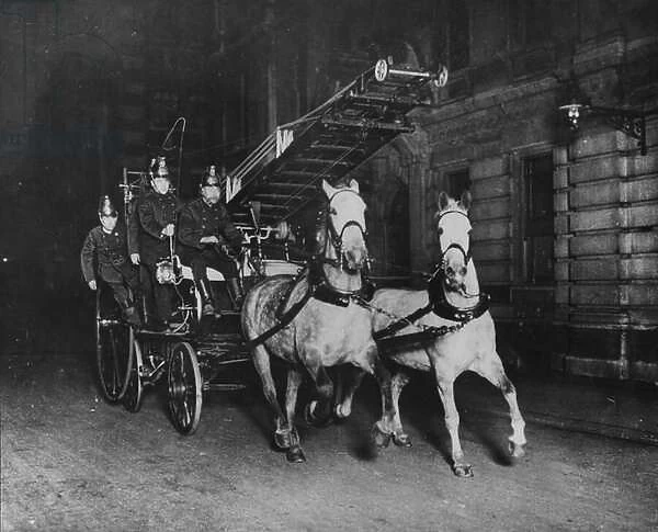 Fire brigade, 2nd April, 1914 (b  /  w photo)