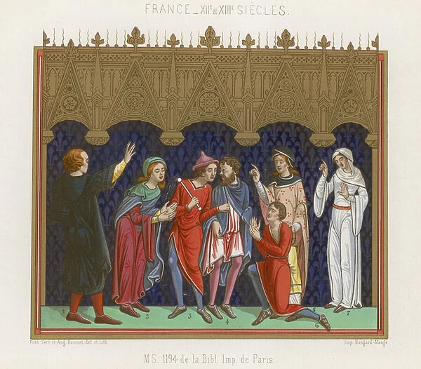 French figures of the 12th and 13th century (chromolitho)