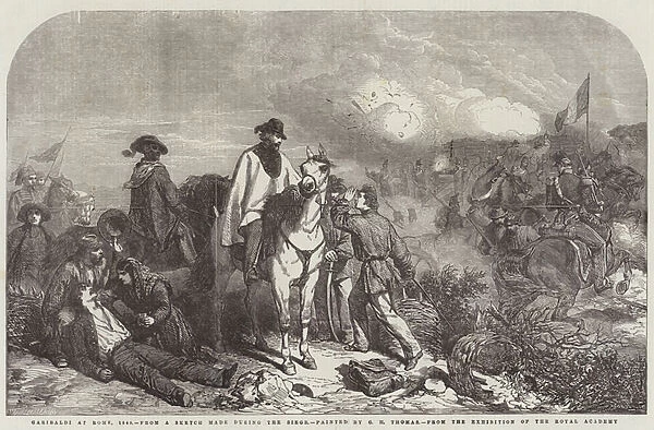 Garibaldi at Rome, 1849 (engraving)