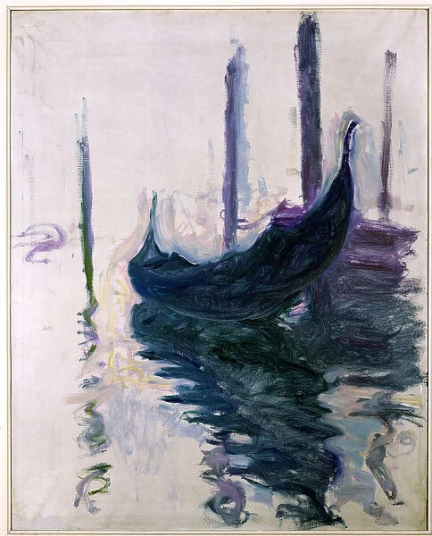 Gondolas in Venice, 1908 (oil on canvas)