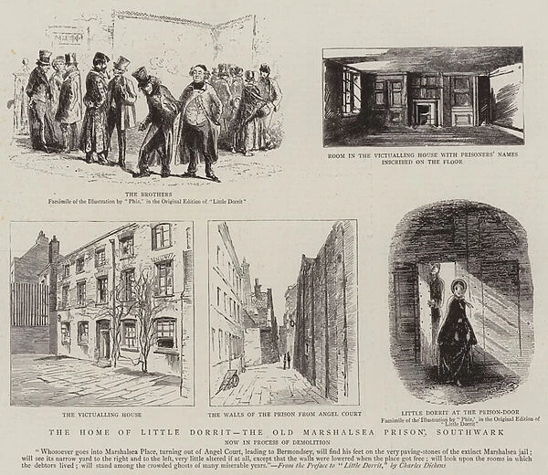 The Home of Little Dorrit, the Old Marshalsea Prison, Southwark (engraving)