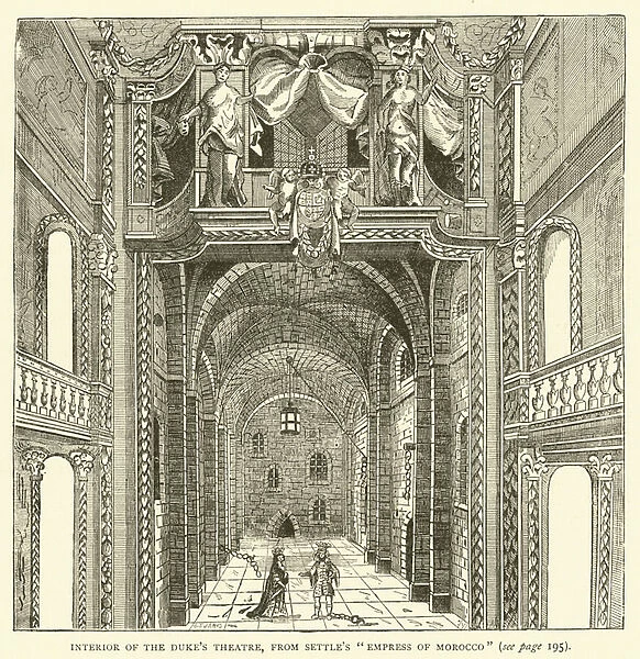 Interior of the Dukes Theatre, from Settles 'Empress of Morocco'(engraving)