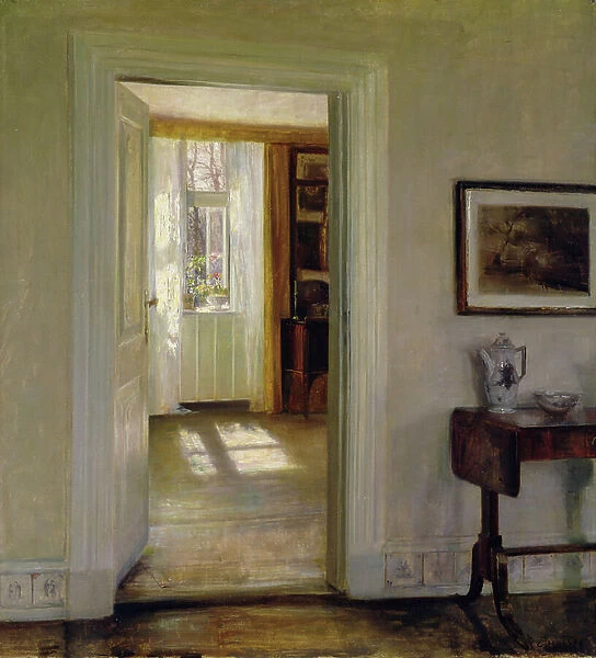 Interior with Garden (oil on canvas)