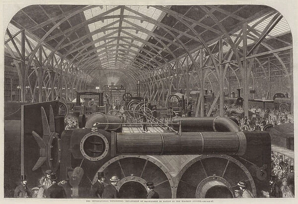The International Exhibition, Department of Machinery in Motion in the Western Annexe (engraving)