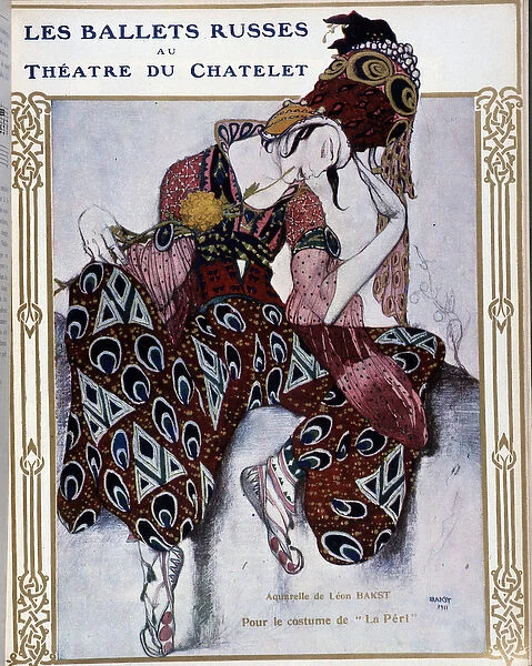 Les Ballets Russians au theatre du Chatelet: costume for 'La Peri'
