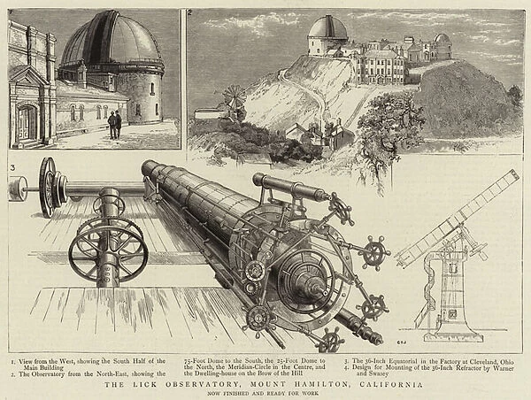 The Lick Observatory, Mount Hamilton, California (engraving)