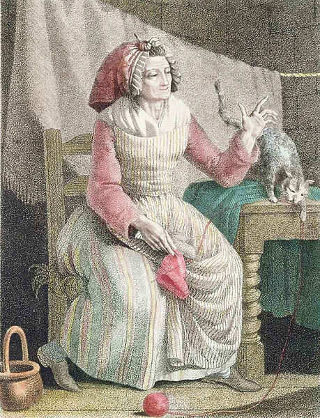 Madame Sans Culotte, c. 1789 (colour litho)