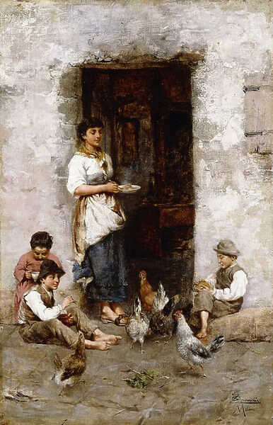 Mealtime; Il Pasto (oil on canvas)