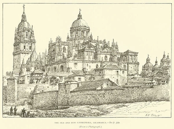 The Old and New Cathedrals, Salamanca (engraving)
