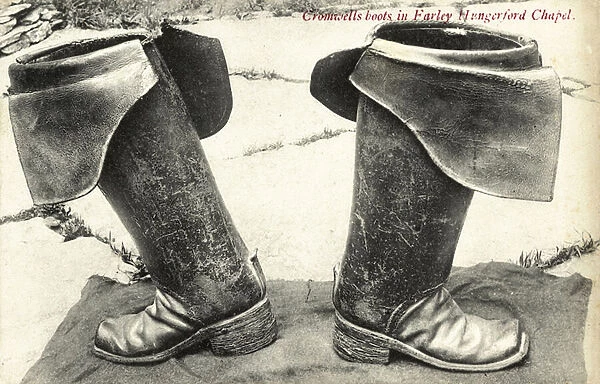 Oliver Cromwells boots, Farley, Hungerford Chapel (b  /  w photo)