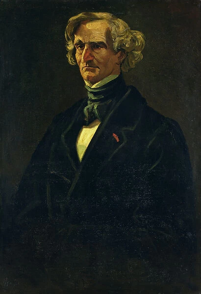Portrait of Hector Berlioz (1803-69) formerly attributed to Honore Daumier (1808-79)
