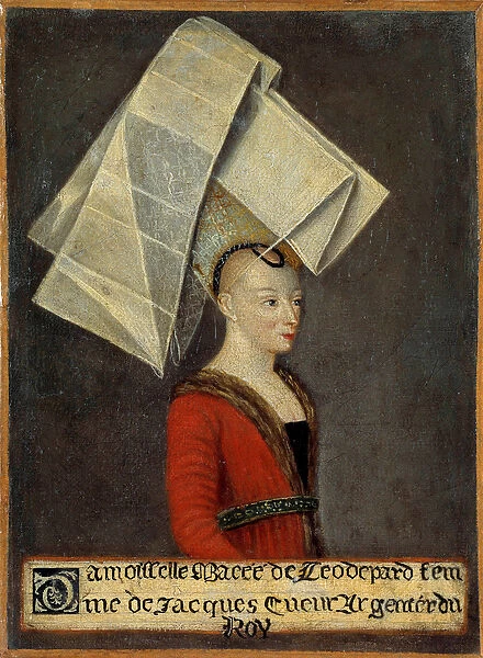 Portrait of Macee de Leodepard (Leodepart) wife of the French trader Jacques Coeur