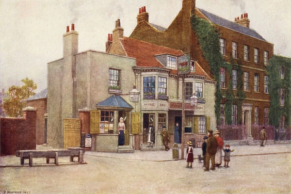 Red Cow Public-House and Fairlawn, Hammersmith Road, 1897 (colour litho)