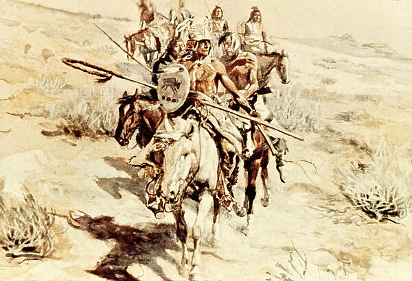 Return of the Warriors, 1906 (w  /  c on paper)