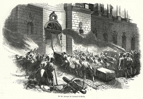 Revolutionaries attacking the Berlin Arsenal, March 1848 (engraving)