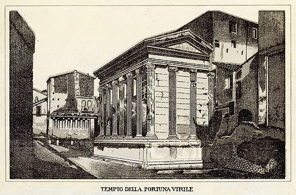 Roma: Tempio Della Fortuna Virile (litho)