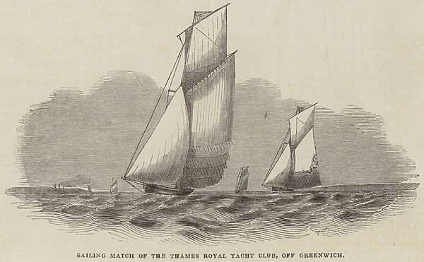 Sailing Match of the Thames Royal Yacht Club, off Greenwich (engraving)
