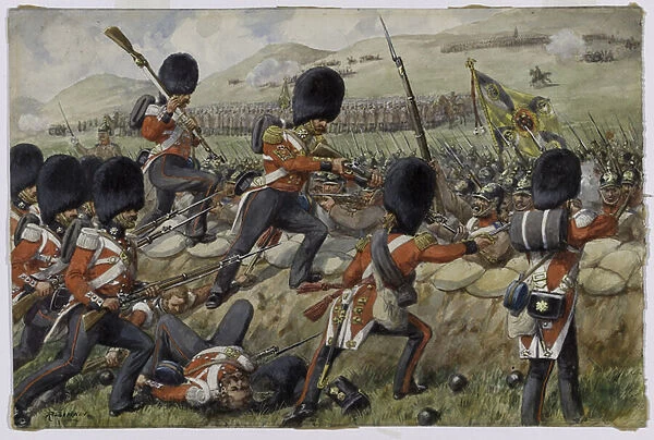 Detail of the Scots Fusilier Guards (now Scots Guards) at the Battle of the Alma