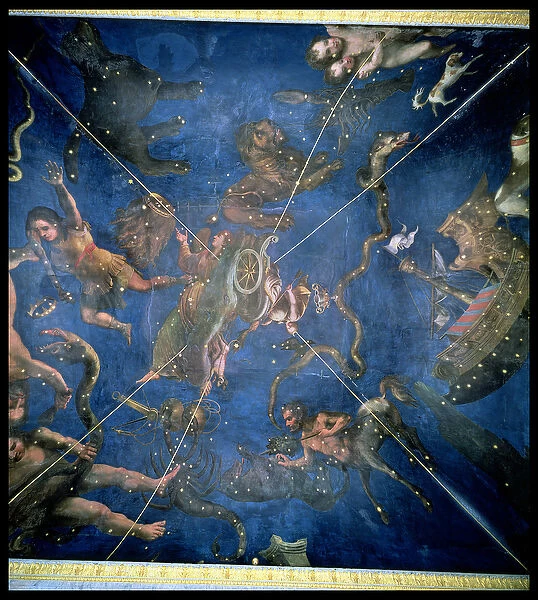 Signs of the Zodiac, detail from the ceiling of the Sala dello Zodiaco, 1579 (fresco)