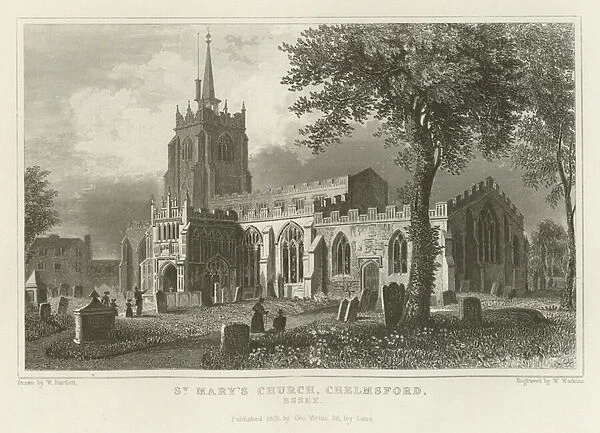 St Marys Church, Chelmsford, Essex (engraving)