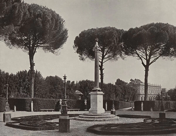Villa Albani, Rome, The Circle of the Cypresses (b  /  w photo)