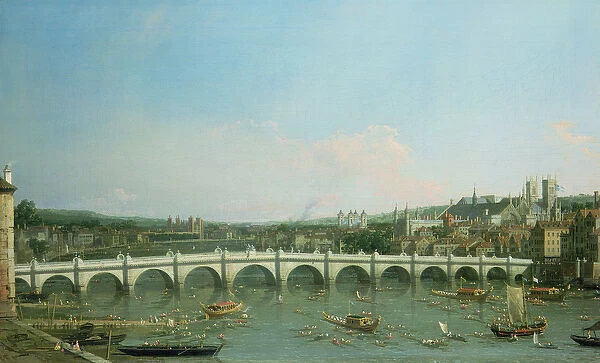 Westminster Bridge from the North with Lambeth Palace in distance