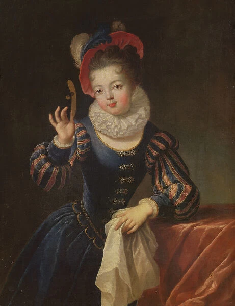 Young Girl with a Mask (oil on canvas)