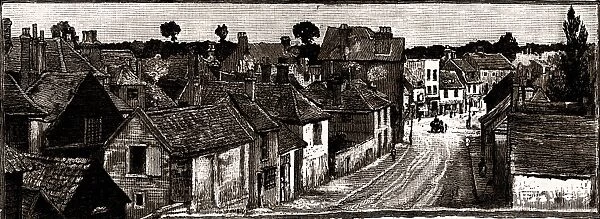 High street, Hounslow, UK, engraving 1882 - 1884