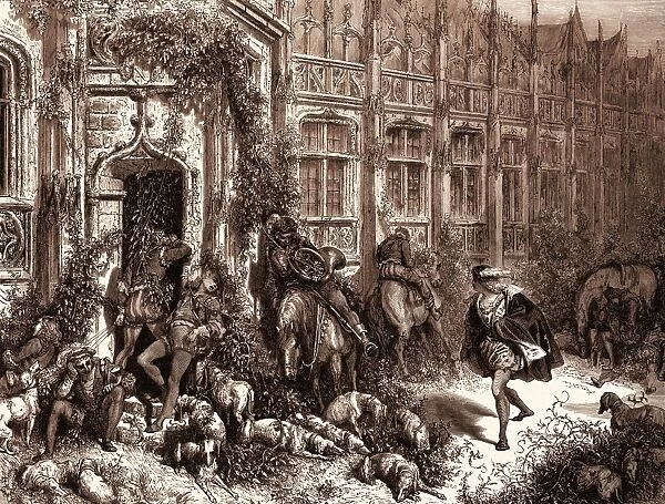The Prince Approaching the Palace of Sleep, by Gustave Dore. Dore, 1832 - 1883, French