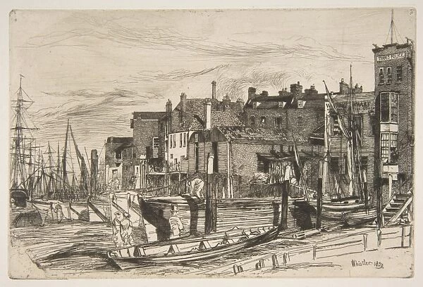 Thames Police Wapping Wharf 1859 Etching fifth state