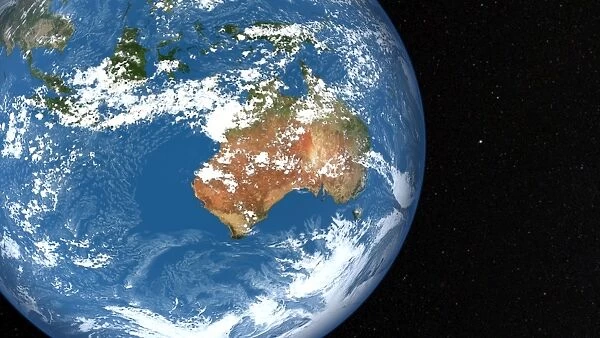Planet Earth showing clouds over Australia